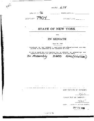 NYS Bill and Veto Jackets: 1996, Chapter 678