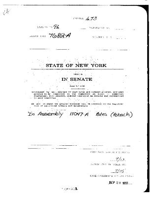 NYS Bill and Veto Jackets: 1996, Chapter 673