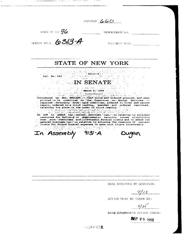NYS Bill and Veto Jackets: 1996, Chapter 660