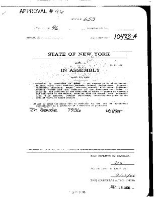NYS Bill and Veto Jackets: 1996, Chapter 653