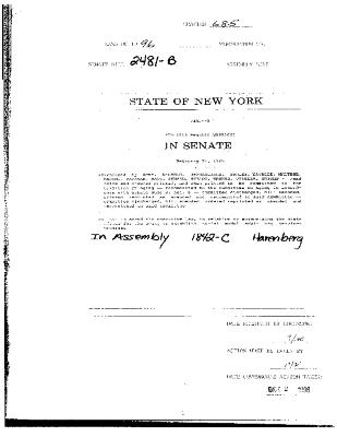 NYS Bill and Veto Jackets: 1996, Chapter 685