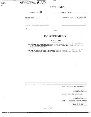 NYS Bill and Veto Jackets: 1996, Chapter 731