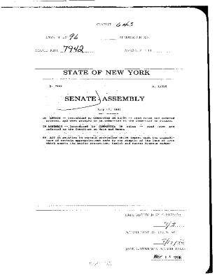 NYS Bill and Veto Jackets: 1996, Chapter 643