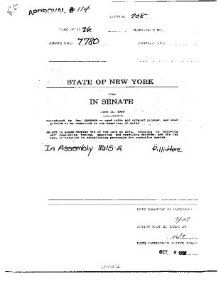 NYS Bill and Veto Jackets: 1996, Chapter 708