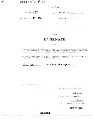 NYS Bill and Veto Jackets: 1996, Chapter 72
