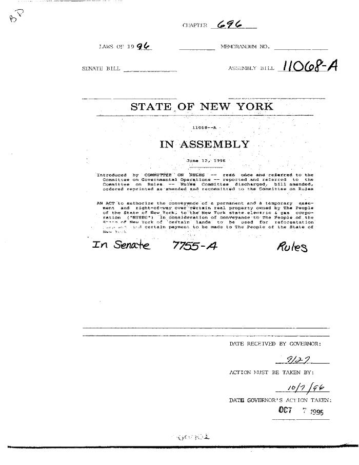 NYS Bill and Veto Jackets: 1996, Chapter 696
