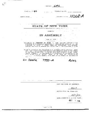 NYS Bill and Veto Jackets: 1996, Chapter 696