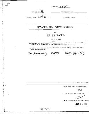NYS Bill and Veto Jackets: 1996, Chapter 665