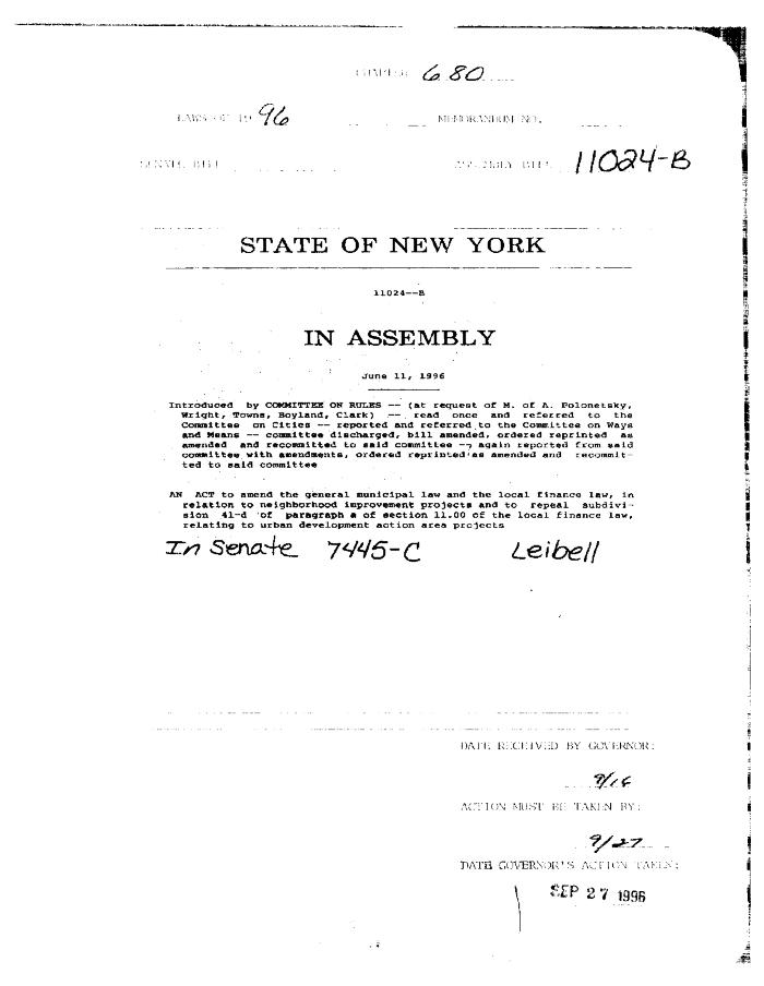 NYS Bill and Veto Jackets: 1996, Chapter 680