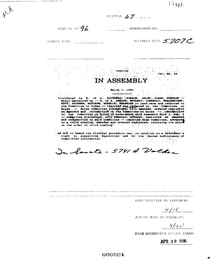 NYS Bill and Veto Jackets: 1996, Chapter 67