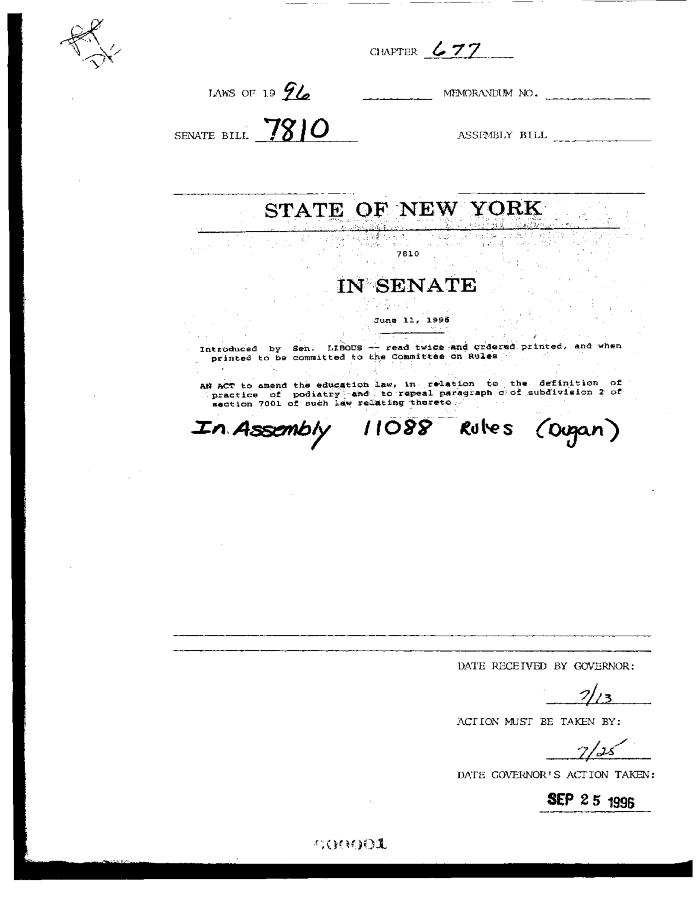 NYS Bill and Veto Jackets: 1996, Chapter 677