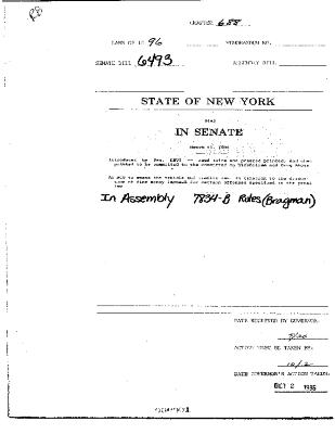 NYS Bill and Veto Jackets: 1996, Chapter 688