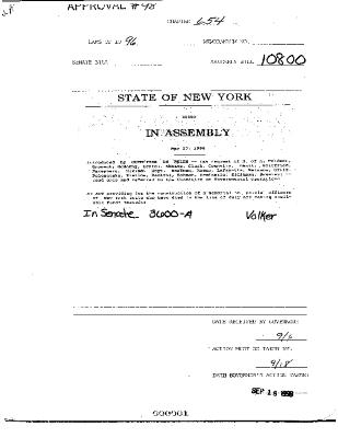 NYS Bill and Veto Jackets: 1996, Chapter 654