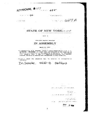 NYS Bill and Veto Jackets: 1996, Chapter 698