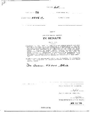 NYS Bill and Veto Jackets: 1996, Chapter 65