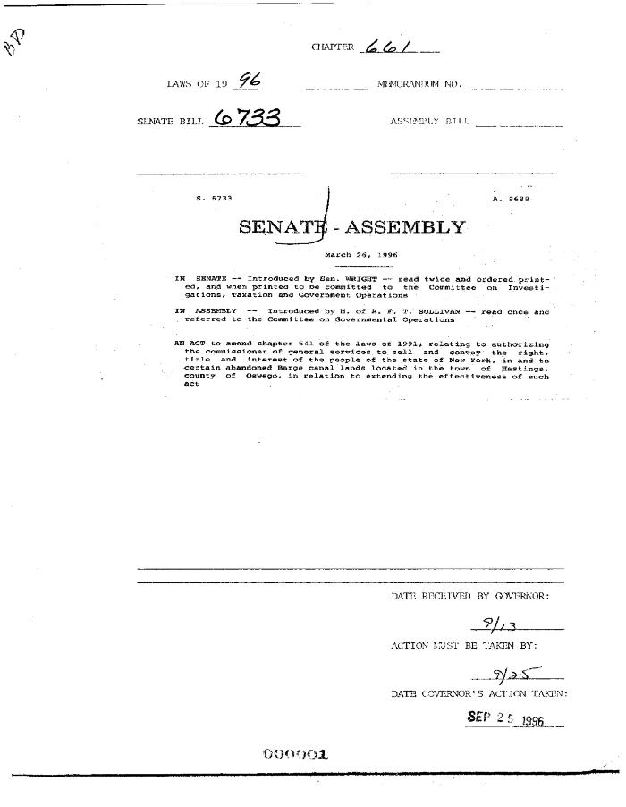 NYS Bill and Veto Jackets: 1996, Chapter 661