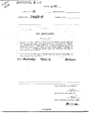 NYS Bill and Veto Jackets: 1996, Chapter 670