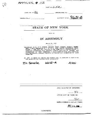 NYS Bill and Veto Jackets: 1996, Chapter 652