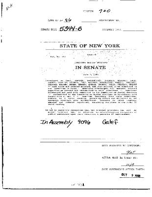 NYS Bill and Veto Jackets: 1996, Chapter 700
