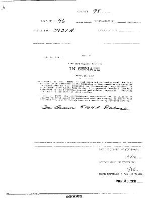 NYS Bill and Veto Jackets: 1996, Chapter 98