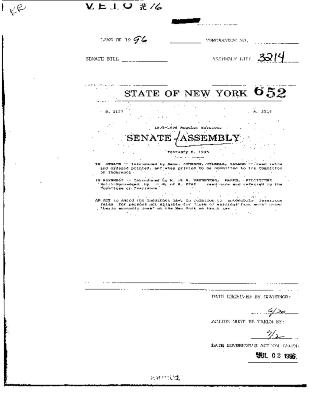 NYS Bill and Veto Jackets: 1996, Veto 16