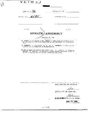 NYS Bill and Veto Jackets: 1996, Veto 3