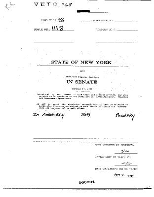 NYS Bill and Veto Jackets: 1996, Veto 68