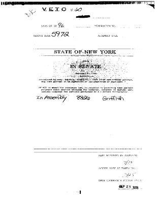 NYS Bill and Veto Jackets: 1996, Veto 60