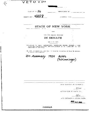 NYS Bill and Veto Jackets: 1996, Veto 45