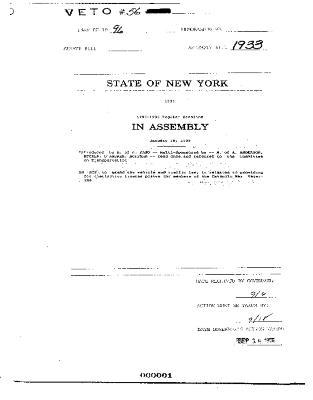 NYS Bill and Veto Jackets: 1996, Veto 56