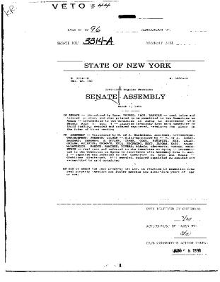 NYS Bill and Veto Jackets: 1996, Veto 44