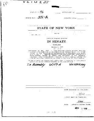 NYS Bill and Veto Jackets: 1996, Veto 35