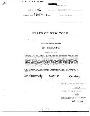 NYS Bill and Veto Jackets: 1996, Veto 40