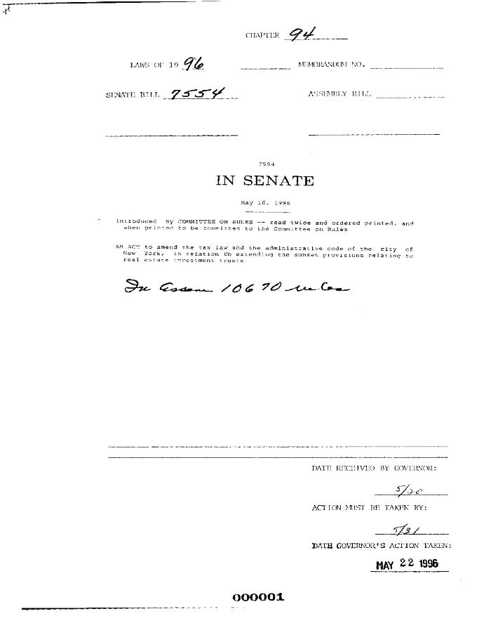 NYS Bill and Veto Jackets: 1996, Chapter 94