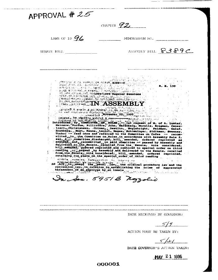 NYS Bill and Veto Jackets: 1996, Chapter 92