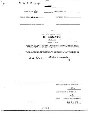 NYS Bill and Veto Jackets: 1996, Veto 4