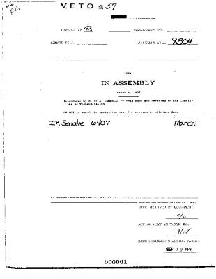 NYS Bill and Veto Jackets: 1996, Veto 57