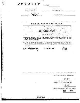 NYS Bill and Veto Jackets: 1996, Veto 54