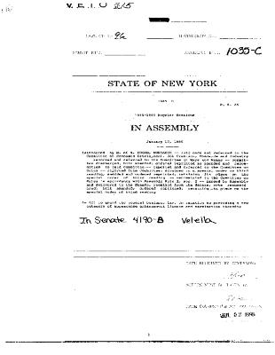 NYS Bill and Veto Jackets: 1996, Veto 15