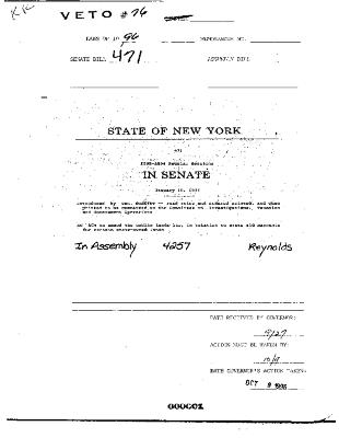 NYS Bill and Veto Jackets: 1996, Veto 76