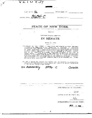 NYS Bill and Veto Jackets: 1996, Veto 37