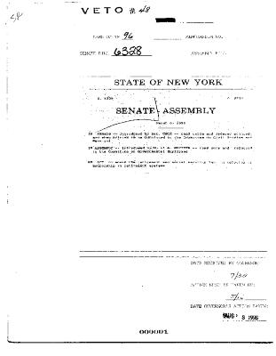 NYS Bill and Veto Jackets: 1996, Veto 48