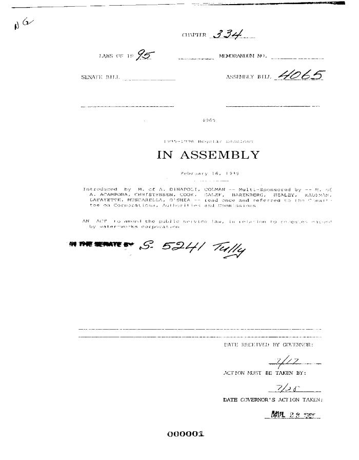 NYS Bill and Veto Jackets: 1995, Chapter 334