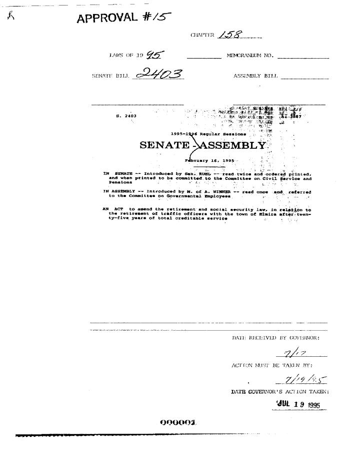 NYS Bill and Veto Jackets: 1995, Chapter 158
