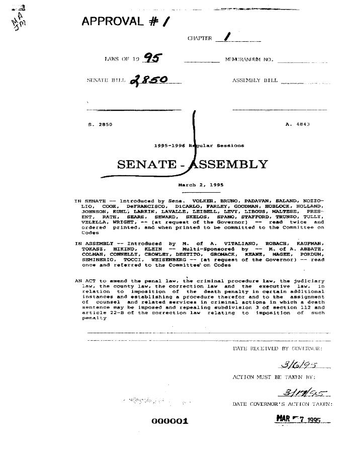 NYS Bill and Veto Jackets: 1995, Chapter 1