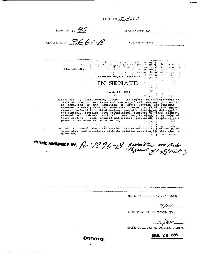 NYS Bill and Veto Jackets: 1995, Chapter 232