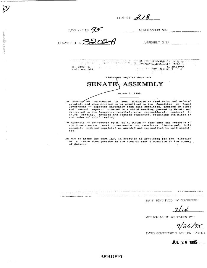 NYS Bill and Veto Jackets: 1995, Chapter 218