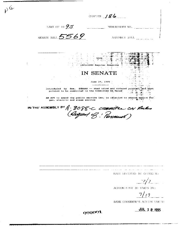 NYS Bill and Veto Jackets: 1995, Chapter 186