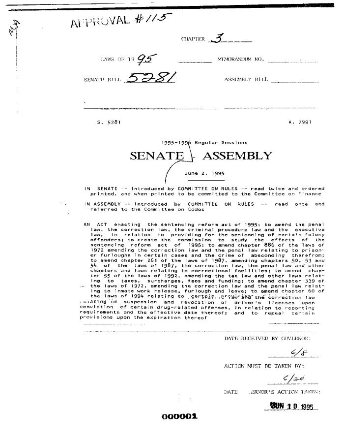 NYS Bill and Veto Jackets: 1995, Chapter 3