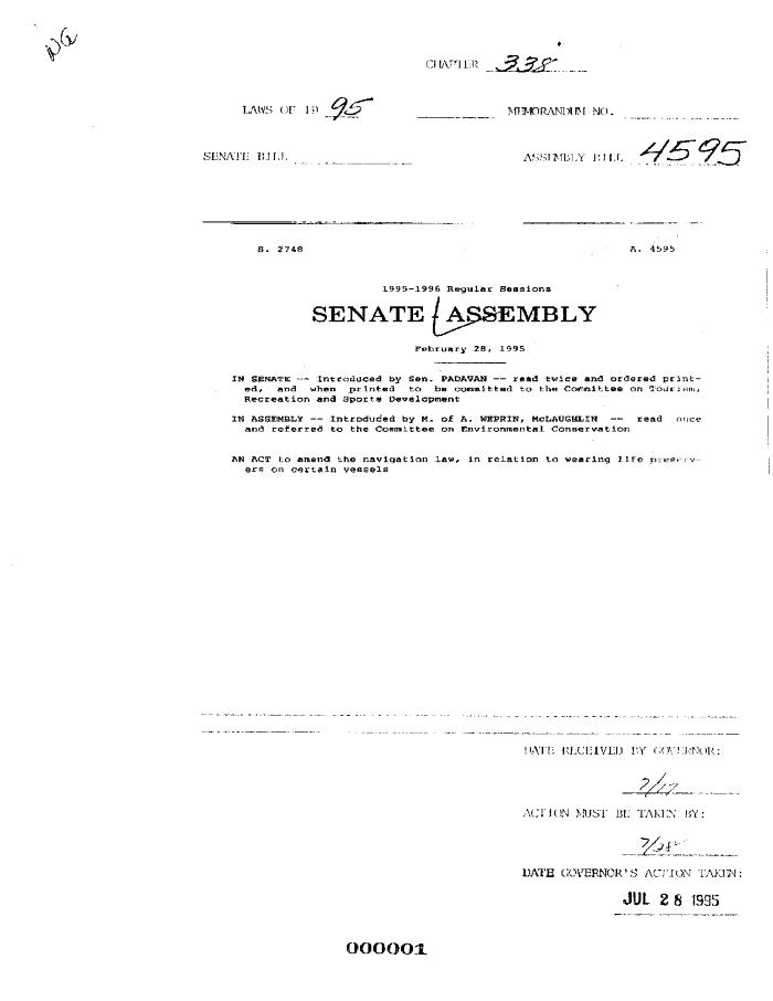 NYS Bill and Veto Jackets: 1995, Chapter 338